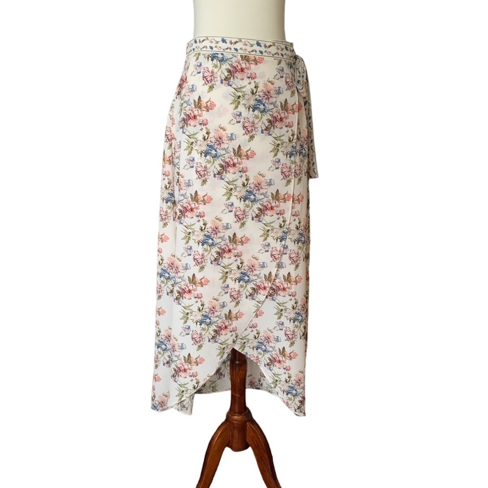 Max‎ Studio Floral Wrap Maxi Skirt Size Medium